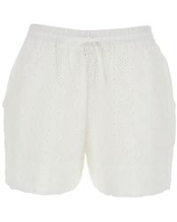 Pinko - 'Liz' Shorts With Elastic Drawstring Waist And All-Over Em - Lyst
