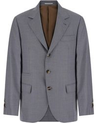 Brunello Cucinelli - Jacket With Notched Revers And Single-Breasted - Lyst