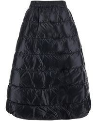 Moncler - Quilted Flared Midi Skirt - Lyst