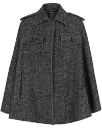 Le Plain - Short Cape With Classic Collar And Patch Pockets On The - Lyst