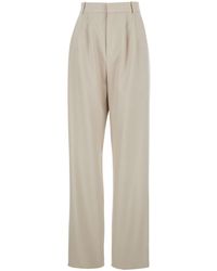 Saint Laurent - Pants With Belt Loops And Pences On The Front - Lyst