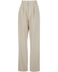 Saint Laurent - Pantalone Con Passanti Per Cintura E Pences Sul Fronte I - Lyst