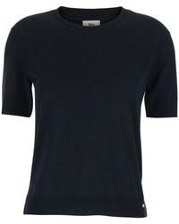 Herno - Crewneck T-Shirt With Logo Plaque On The Front - Lyst