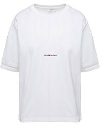Saint Laurent - T-shirt in cotone - Lyst