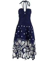 FARM Rio - Long Sleeveless Dress With Halterneck With Pearls And Ri - Lyst