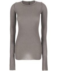 Rick Owens - T-Shirt With Ribbed Design And Round Neck - Lyst