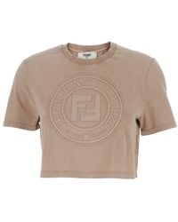 Fendi - Logo Cotton T-Shirt - Lyst