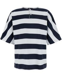 Jacquemus - 'Le T-Shirt Mariniere' T-Shirt With All-Over Striped Motif And Logo Lettering On The Back - Lyst