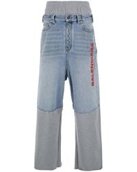 Balenciaga - Fleece-Insert Frayed Trousers - Lyst