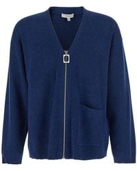JW Anderson - Cardigan With V Neck And And Front Zip Closure - Lyst