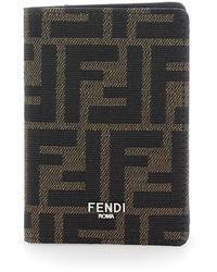 Fendi - Portacarte Con Logo Sul Fronte E Motivo Ff All Over - Lyst
