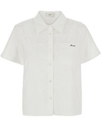 DUNST - Shirt With Classic Collar And Logo Embroidery On The Front - Lyst