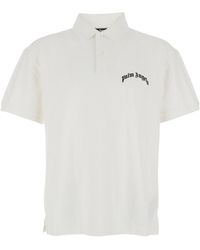 Palm Angels - Polo Shirt With Logo Lettering On Front And Rear - Lyst