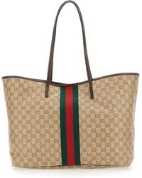 Gucci - 'Essence' Tote Bag With Maxi Web Stripe And Automatic Butt - Lyst