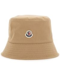 Moncler - Bucket Hat With Dropped Wide Brim And Logo Patch On The Front - Lyst