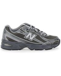 New Balance - '740' Sneakers With Metallic Details And Logo Patch O - Lyst