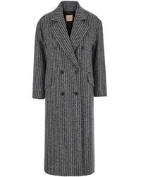 Twinset - Cappotto Doppiopetto Con Motivo A Spina Di Pesce - Lyst