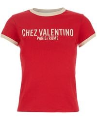 Valentino - T-Shirt With Chez Print On The Front - Lyst