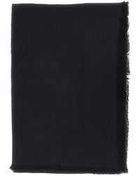 Fendi - Square Scarf With Fringed Hem And Ff Pattern - Lyst