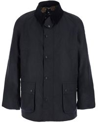 Barbour - Ashby Waxed Jacket With Classic Collar And Side Pockets M - Lyst