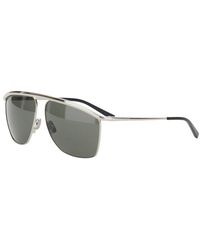 Saint Laurent - 'Sl 820' Metallic Aviator Sunglasses With Nylon Lenses And Curved Top Bar - Lyst