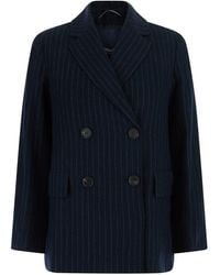 Max Mara - 'Calibri' Double-Breasted Jacket With Notched Revers A - Lyst