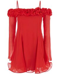 Blumarine - Dress With Asymmetric Design And Off-Shoulder - Lyst