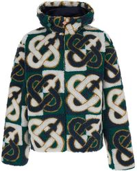 CASABLANCA - Jacket With Hood And All-Over Logo Monogram - Lyst