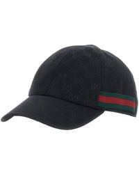 Gucci - Baseball Cap With Web Detail Gg Canvas Hat - Lyst