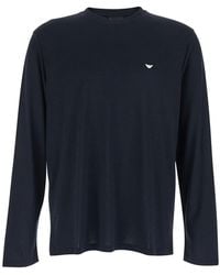 Emporio Armani - Crew Neck T-Shirt With Logo Embroidery - Lyst