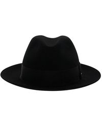 Saint Laurent - Fedora Hat With Grosgrain Band - Lyst