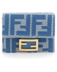 Fendi - Wallet With Tri-Fold Deisgn And All-Over Ff Motif - Lyst