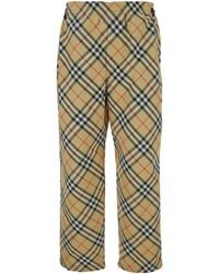 Burberry - Pantalone Con Ricamo Ekd Sul Retro E Motivo Check All-Over In - Lyst