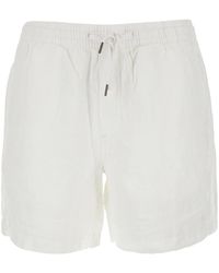 Polo Ralph Lauren - Linen Bermuda Shorts With Elasticated Waist And Tone-On-Tone Pony Embroidery - Lyst
