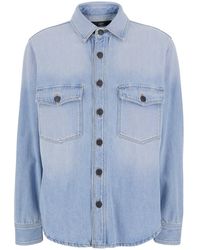 Grifoni - Shirt With Classic Collar And Front Pockets - Lyst