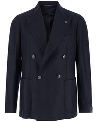 Tagliatore - Double-Breasted Jacket With Patch Pockets - Lyst