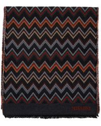 Missoni - Sciarpa Con Motivo Zigzag E Orlo Sfrangiato - Lyst