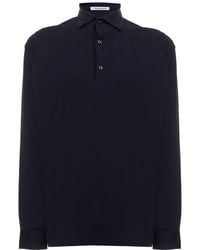 GAUDENZI - Cotton Long Sleeved Polo Shirt - Lyst