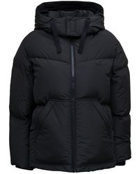 A.P.C. Hooded Nylon Down Jacket With Logo - Black