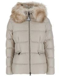 Moncler - 'Boed' Down Jacket With Fur Hood And Logo Patch On The S - Lyst