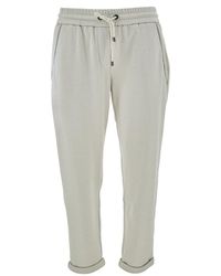 Brunello Cucinelli - Pants With Drawstring And Monile Detail - Lyst