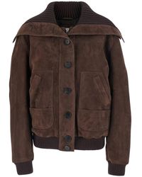The Attico - Bomber Jacket With High Ribbed Collar - Lyst