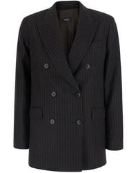 Le Plain - Double-Breasted Jacket With Peak Revers And All-Over Pin - Lyst