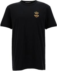 Dolce & Gabbana - T-Shirt With Bee And Crown Print - Lyst