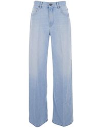 Grifoni - Wide Leg Jeans With Logo Patch On The Back - Lyst