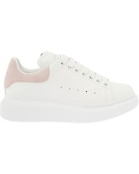 Alexander McQueen Sneaker oversize in pelle bianca e rosa donna - Bianco