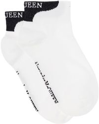 Alexander McQueen - White Cotton Socks With Logo - Lyst