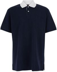 Gucci - T-Shirt 'Piquet + Web' With Round Neck And Short Sleeves For - Lyst