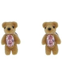 YVMIN - Mini Flocked Bear Earrings With Plush Details And Color Fo - Lyst