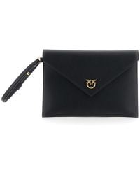 Pinko - Clutch Bag With Metal Plate And Love Birds Logo - Lyst